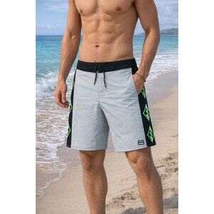 BILLABONG Recycler Airlite Board shorts Mens s size 30 NEW Grey Lime green